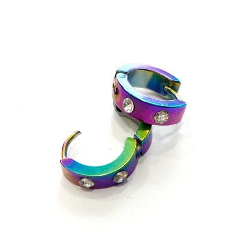 Aro acero quirúrgico multicolor con zirconias