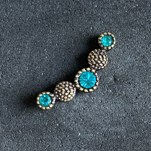 Hélix cobre + 3 brillantes largo verde