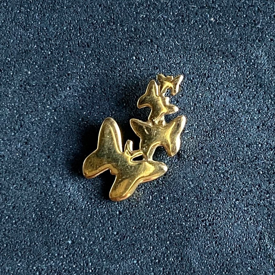 Hélix 3 mariposas oro