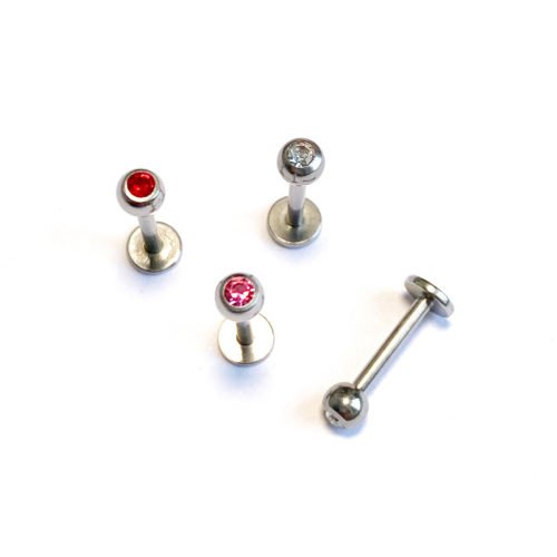 Labret de acero quirúrgico con zirconias