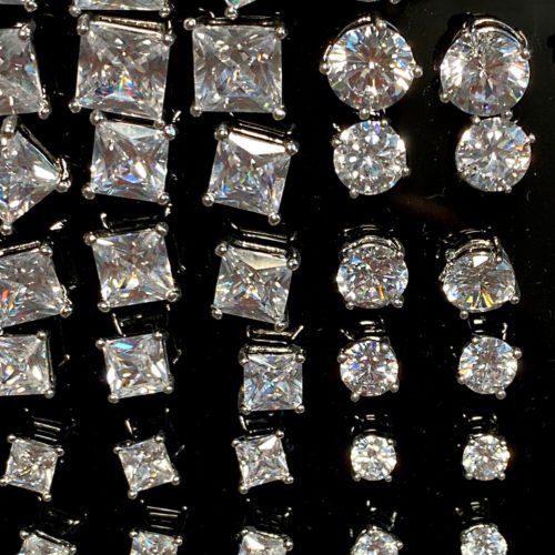 Pendiente acero quirúrgico con zirconias