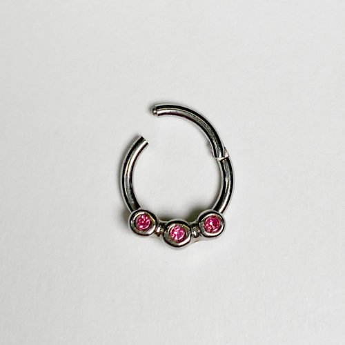 Aro bisagra acero quirúrgico con 3 zirconias