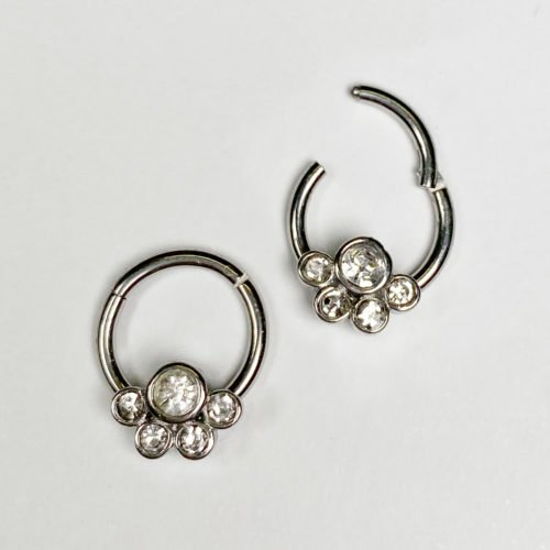 Aro bisagra acero quirúrgico con 5 zirconias