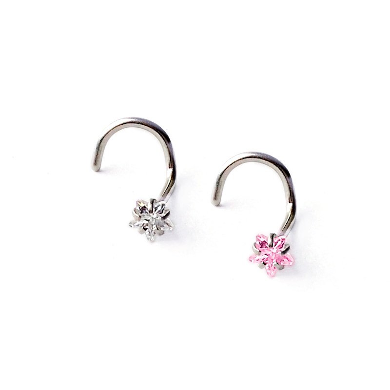 Nostril acero con zirconia con forma de estrella