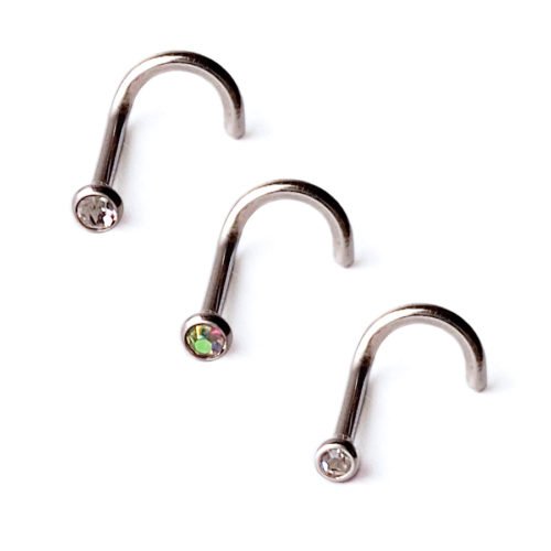 Nostril acero con zirconia