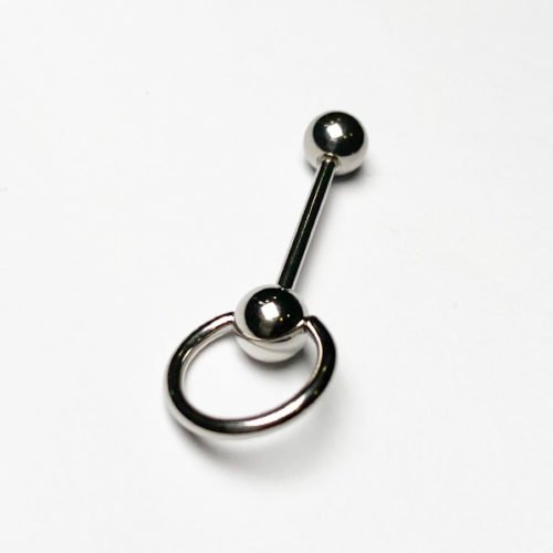 Barbell lengua acero con un aro cerrado