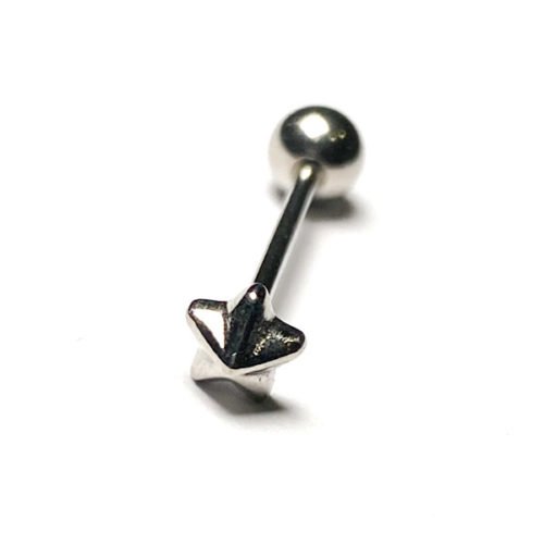 Barbell lengua acero con una estrella