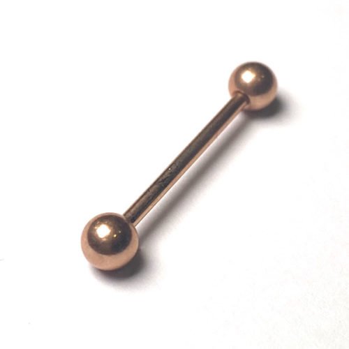 Barbell lengua acero con baño de oro rosa