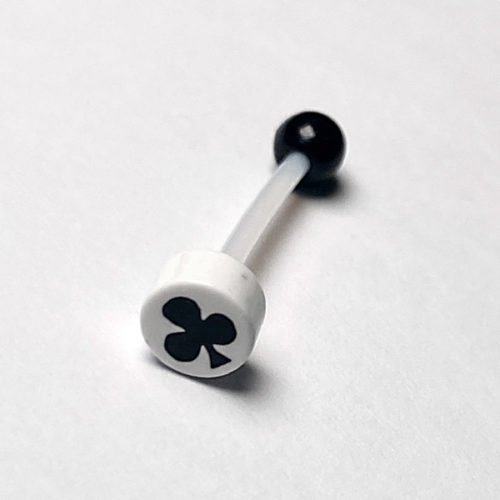 Barbell lengua bioplast con un trébol