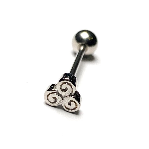 Barbell lengua acero con un triskel