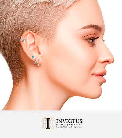 Piercings de oro macizo de Invictus en ZUK Luxury Piercing