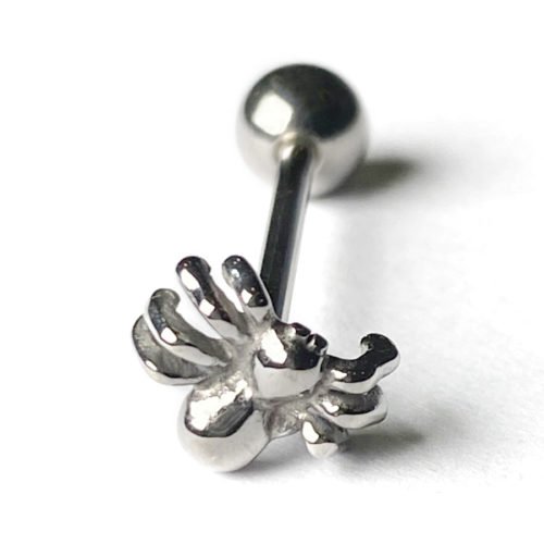 Barbell lengua acero con una araña