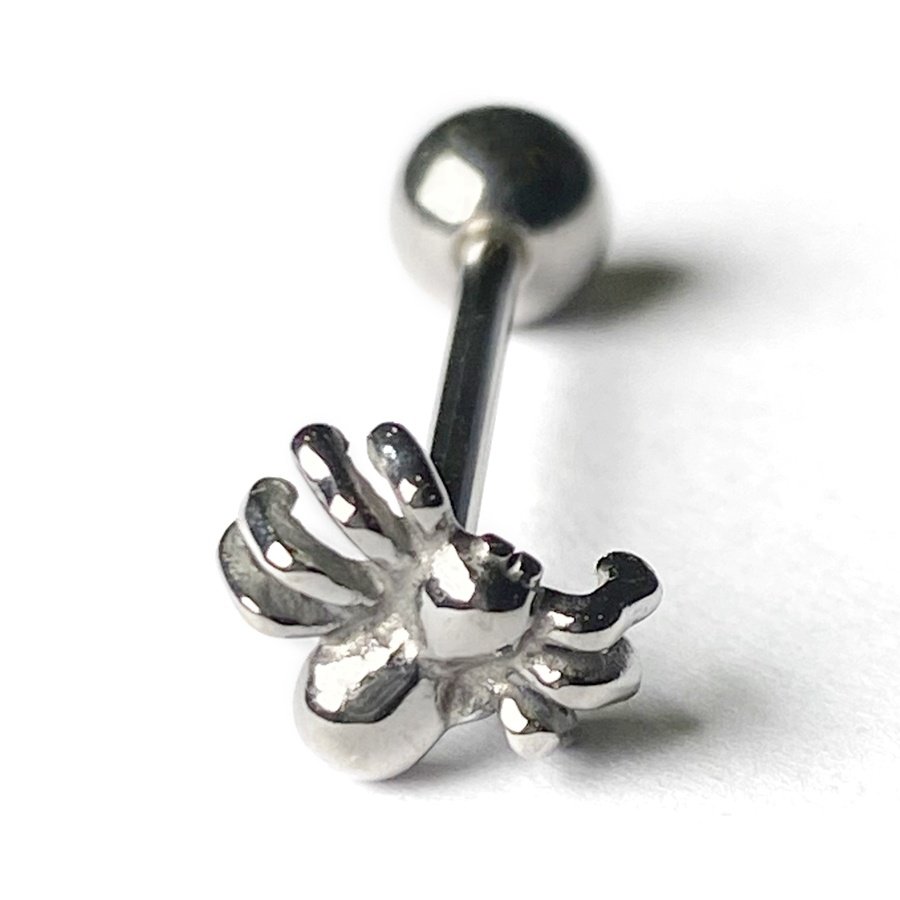 Barbell lengua acero con una araña