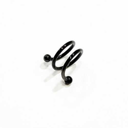 Piercing espiral doble negra para hélix