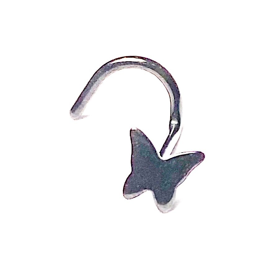 Nostril de acero con una mariposa