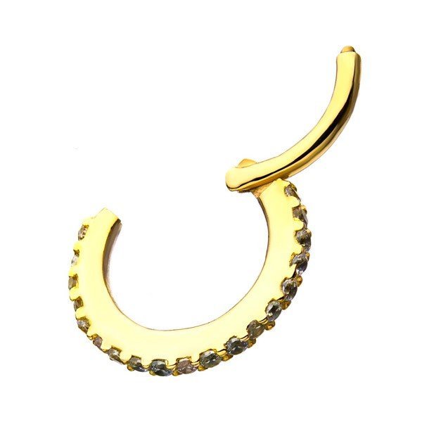 Aro de oro macizo 14 Kt. con Zirconias cúbicas - Imagen 2