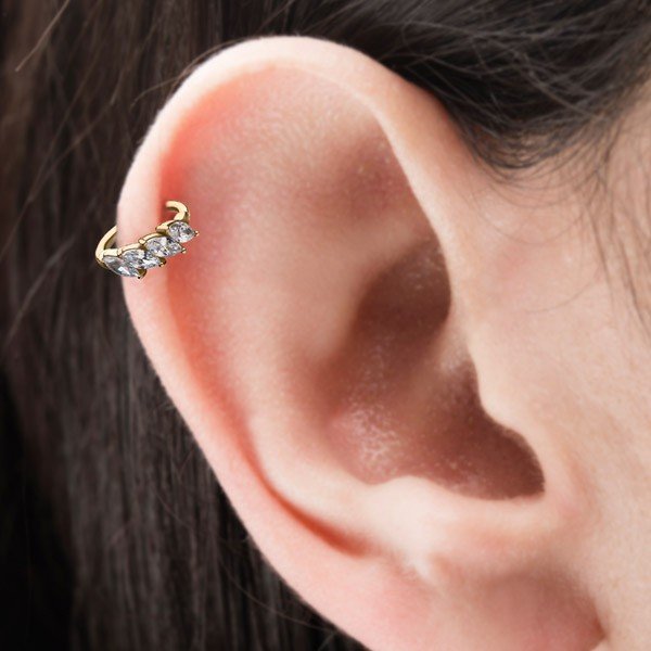 Aro de oro macizo de 14 Kt. con 3 Zirconias - Imagen 2