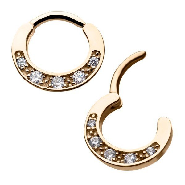 Aro de oro macizo de 14 Kt. con Zirconias