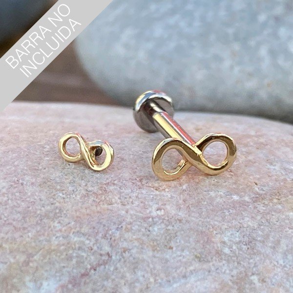 Piercing de oro macizo 14 Kt. con forma de infinito - Imagen 3
