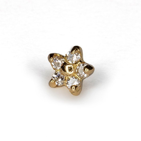 Piercing de oro macizo 18 Kt. con forma de flor