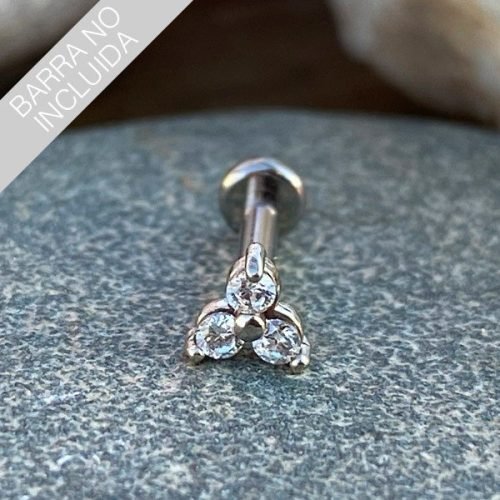 Alternative view of Trinity de oro blanco macizo con Zirconias