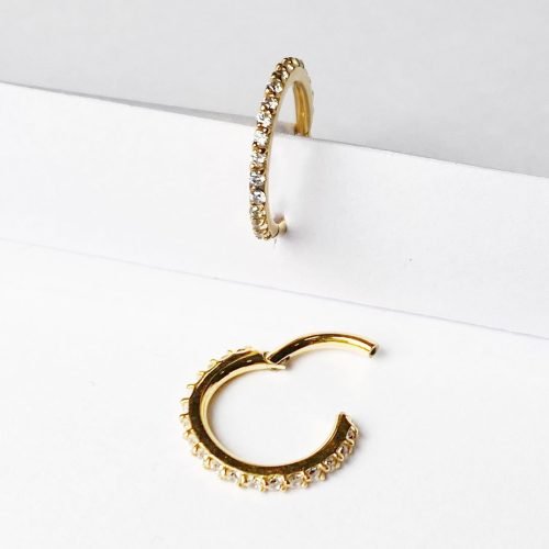 Aro para nariz con baño de oro 24 Kt. y Zirconias de Swarovski®