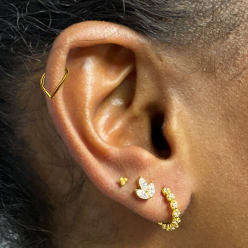 Alternative view of Clicker con baño de oro 24 Kt. y forma de V