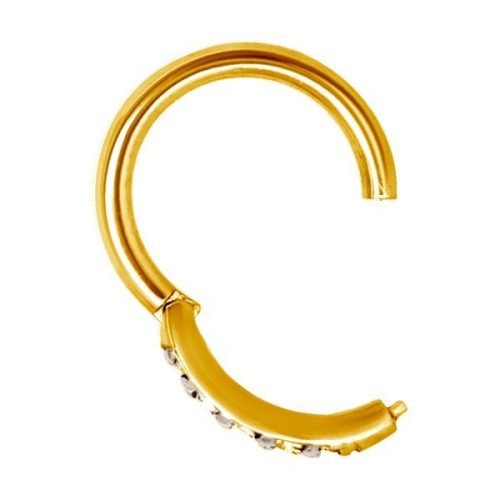 Alternative view of Aro para nariz con baño de oro 24 Kt. y Zirconias blancas