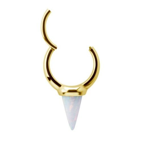 Alternative view of Aro con baño de oro 24 Kt. y ópalo