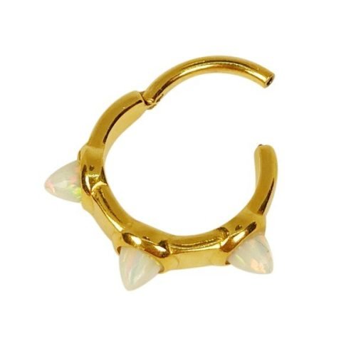 Alternative view of Aro con baño de oro 24 Kt. y ópalos