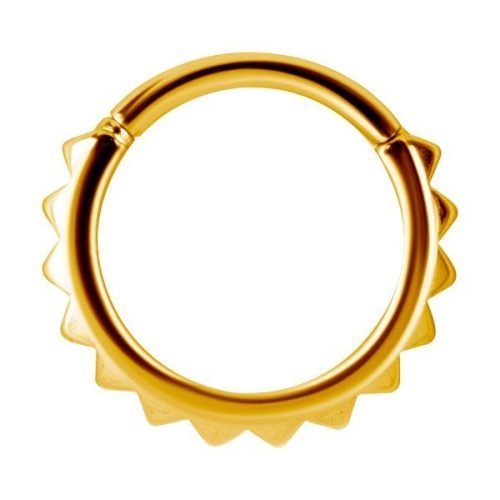 Aro con baño de oro 24 Kt. con textura pirámide