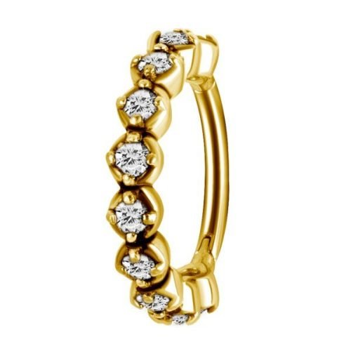 Aro con baño de oro 24 Kt. y Zirconias