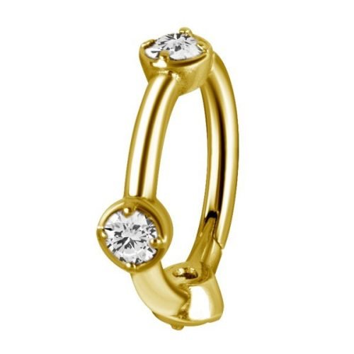 Aro con baño de oro 24 Kt. y 3 Zirconias