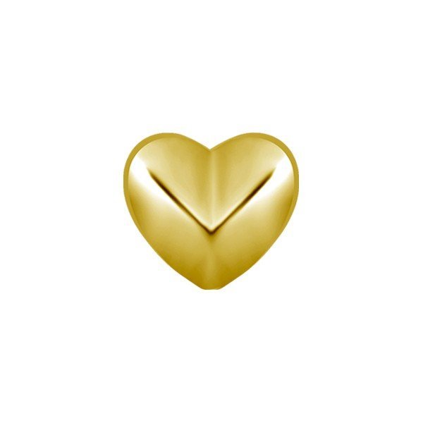 Top con baño de oro 24 Kt. con forma de corazón