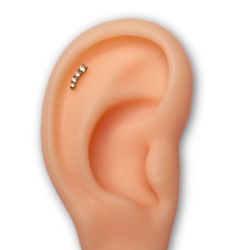 Alternative view of Top con baño de oro 24 Kt. y zirconias premium