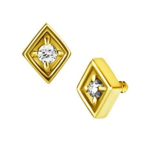 Rombo con baño de oro 24 Kt. y Zirconias de Swarovski®