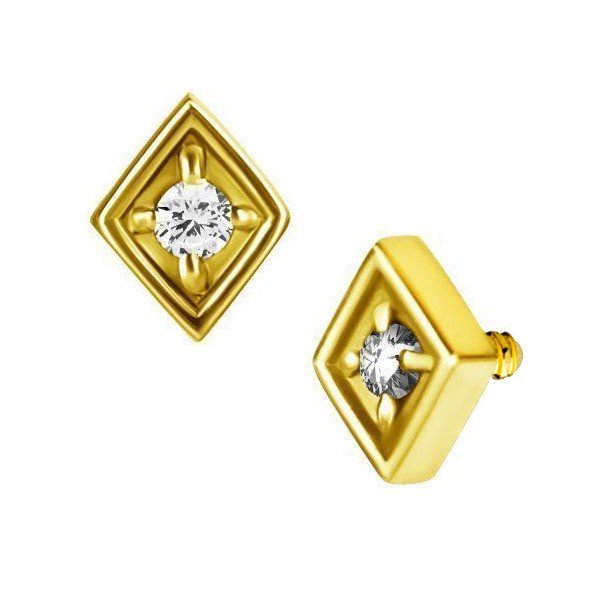 Rombo con baño de oro 24 Kt. y Zirconias de Swarovski®