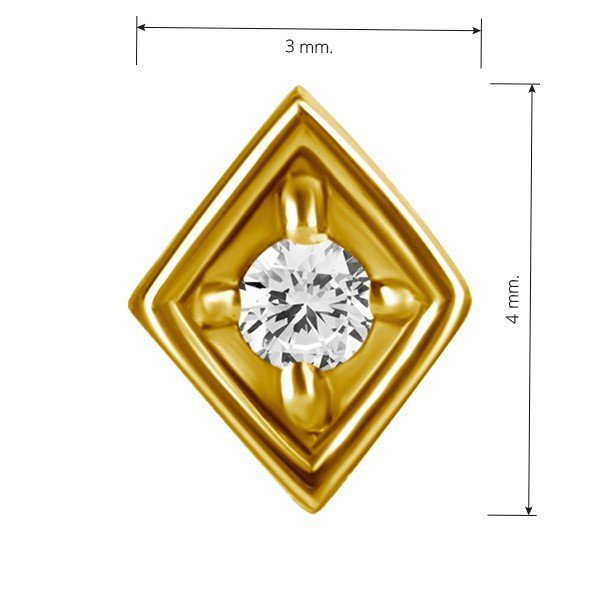 Rombo con baño de oro 24 Kt. y Zirconias de Swarovski® - Imagen 2