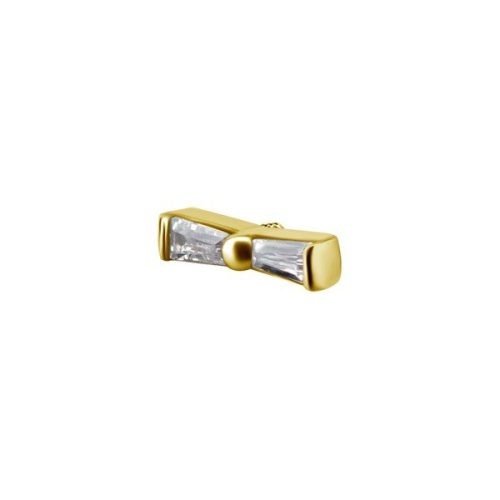 Top con baño de oro 24 Kt. y 2 Swarovski® talla baguette