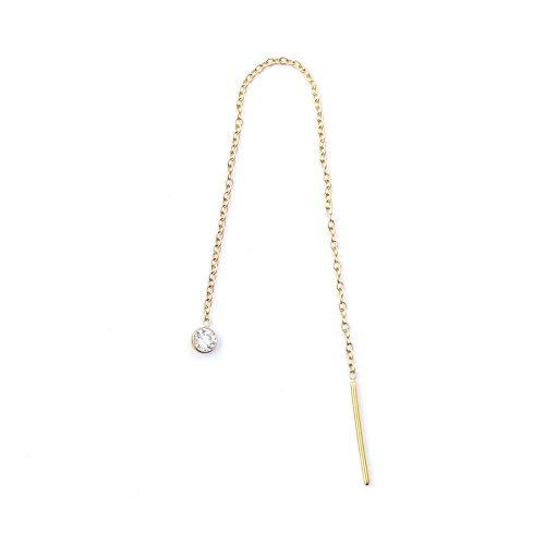 Alternative view of Cadena con baño de oro y una zirconia