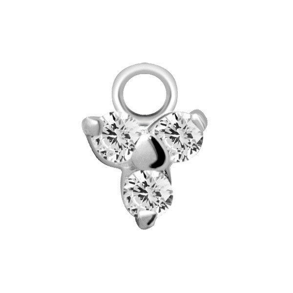 Charm de acero 316L. Trinity con Zirconias