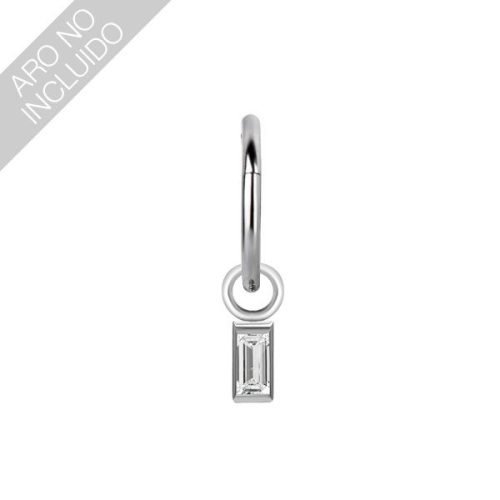 Alternative view of Charm de acero 316L. con Zirconia corte baguette