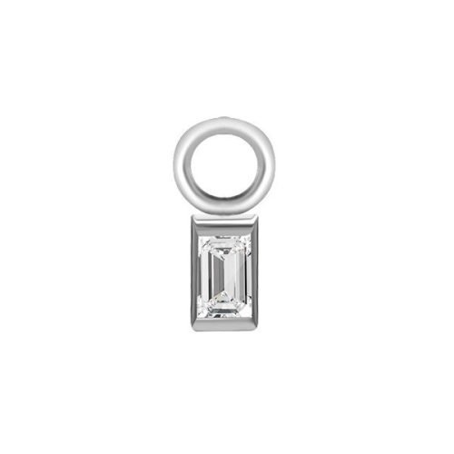 Charm de acero 316L. Zirconia corte baguette