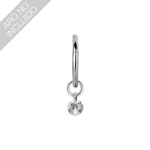 Alternative view of Charm de acero 316L. con 1 Zirconia corte diamante