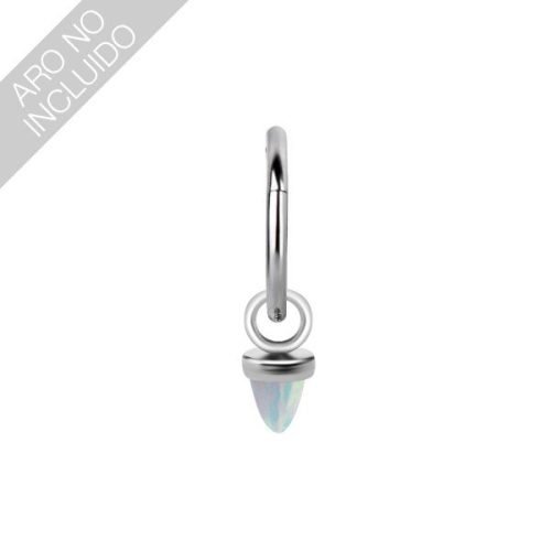 Alternative view of Charm de acero 316L. con 1 ópalo