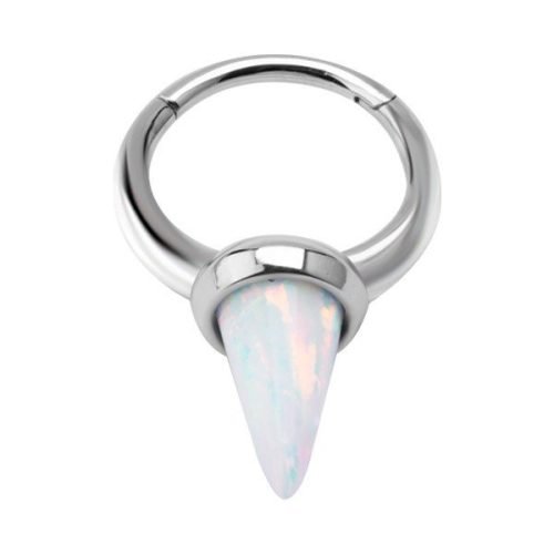 Aro de acero 316L y ópalo