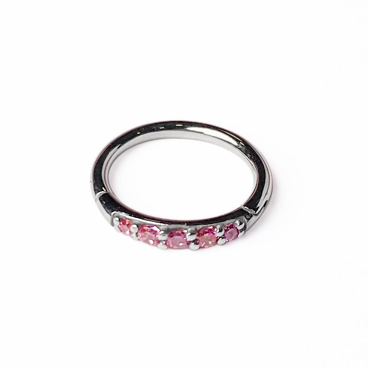 Aro para nariz con Zirconias Premium rosa