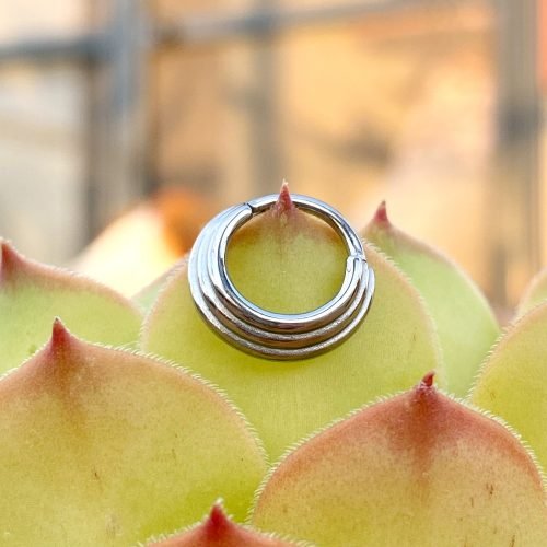 Aro clicker de acero para septum