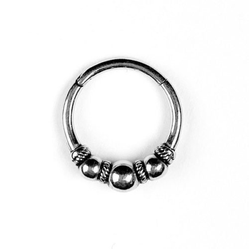 Aro étnico de acero con bisagra