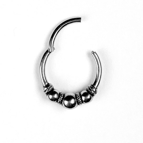 Aro étnico de acero con bisagra - Imagen 2